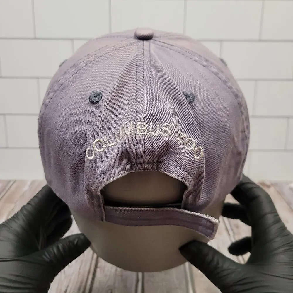 Royal Resortwear Columbus Zoo Wolf Forest Moon Strapback Hat Purple